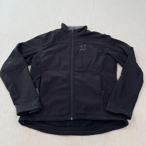 Fossa Team Peloton Jacket Mens Small Black Softshell Zip Fleece Lined Cycling